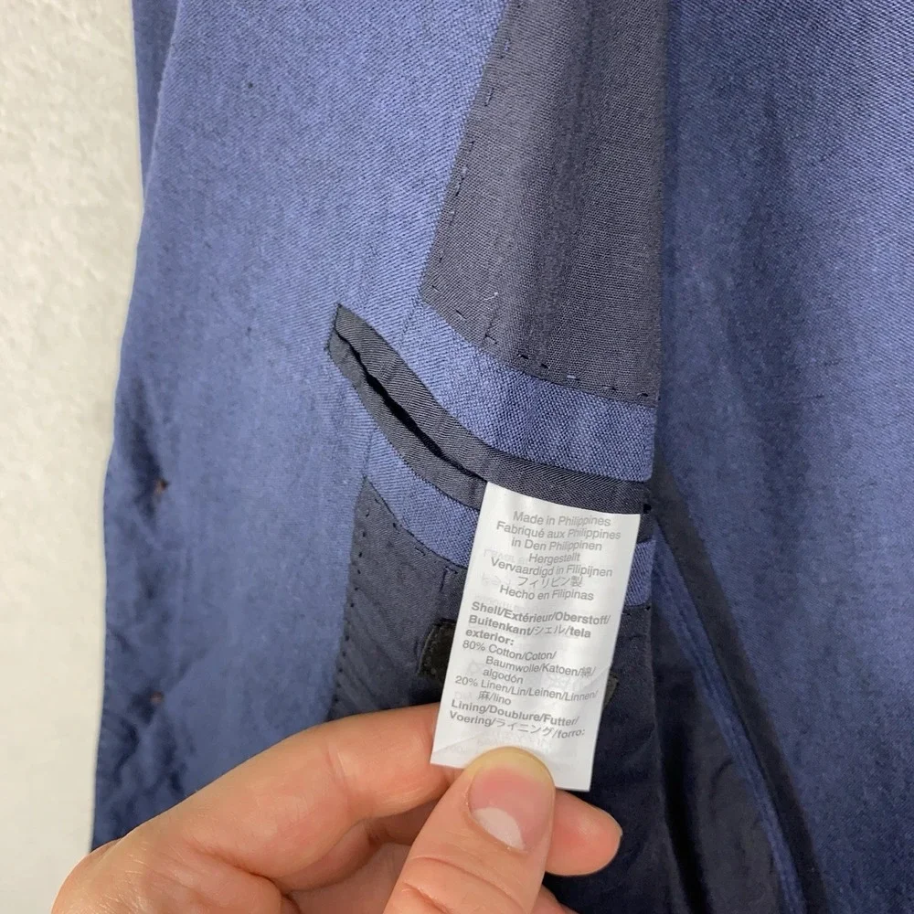 Crew Cuts Ludlow Unstructured Suit Jacket Boys 12 Blue Somelos Fabric Preppy